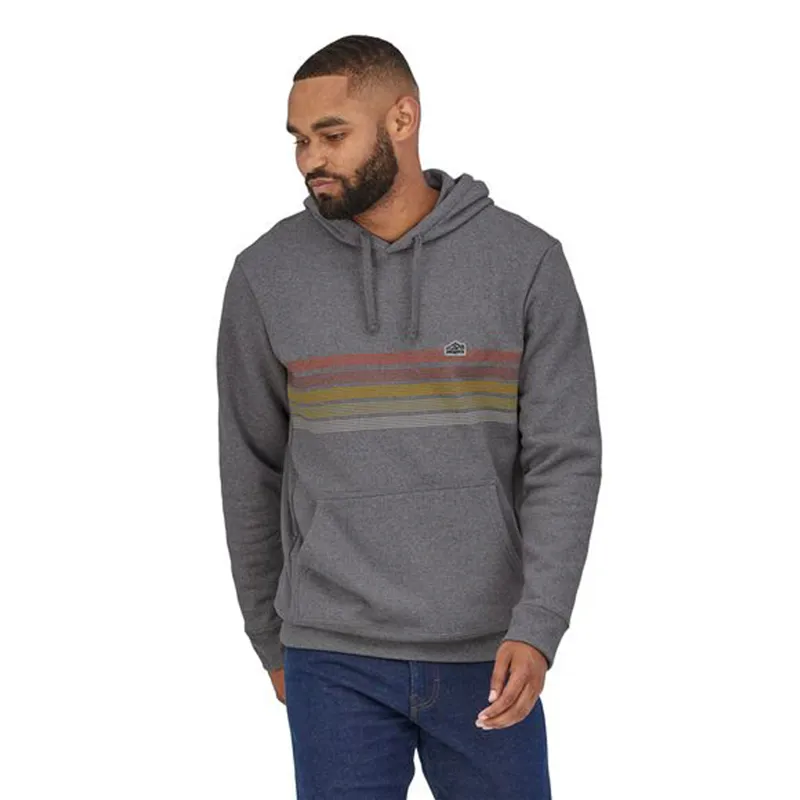 Patagonia Line Logo Ridge Stripe Uprisal Hoody Unisex Gravel Heather-1